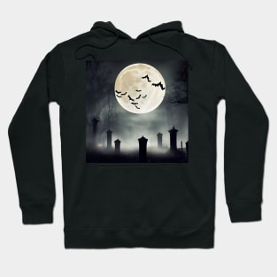 Graveyard Moon Backdrop Background Hoodie